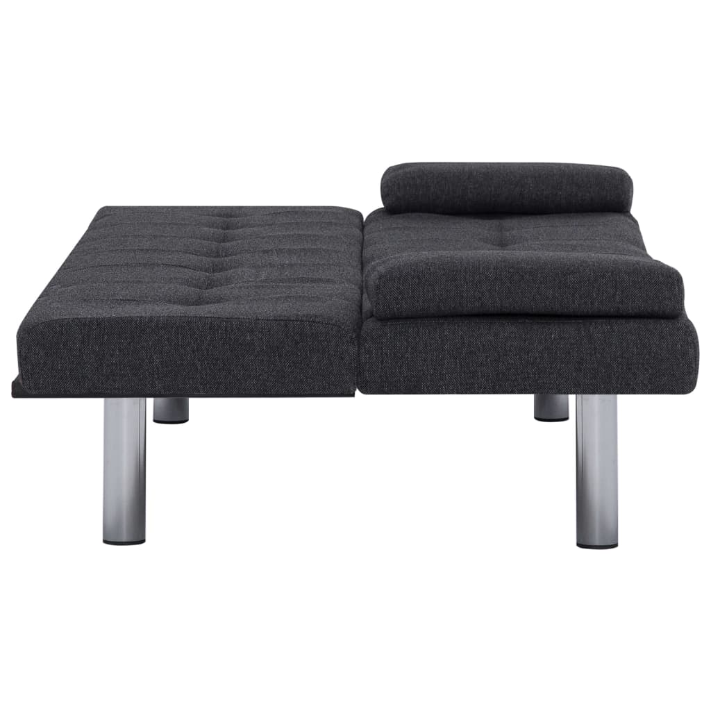 Divano Letto con 2 Cuscini Grigio Scuro in Poliestere 282184