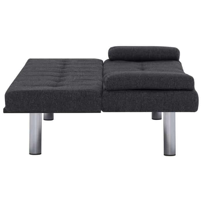 Divano Letto con 2 Cuscini Grigio Scuro in Poliestere 282184