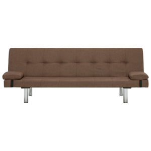 Divano Letto con Due Cuscino in Poliestere Marrone 282186