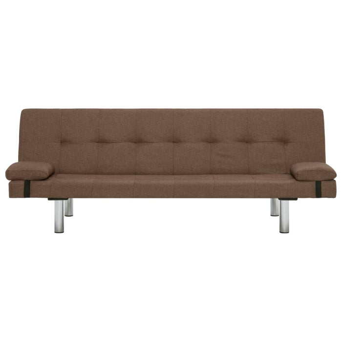 Divano Letto con Due Cuscino in Poliestere Marrone 282186