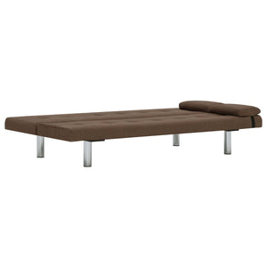 Divano Letto con Due Cuscino in Poliestere Marrone 282186