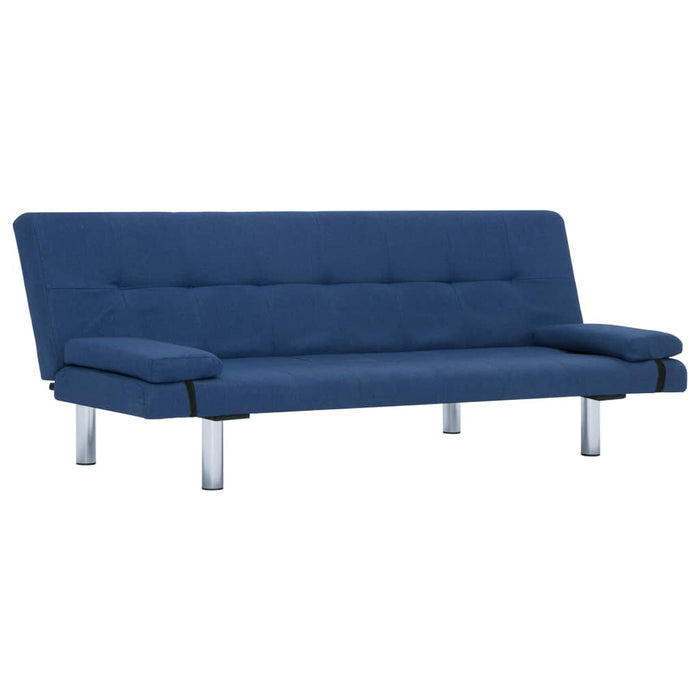 Divano Letto con Due Cuscino in Poliestere Blu 282187