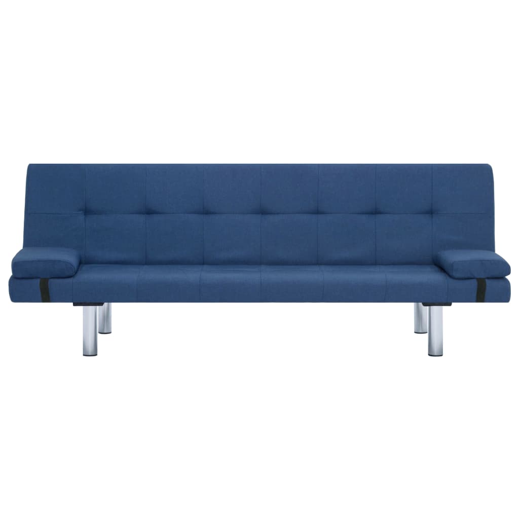 Divano Letto con Due Cuscino in Poliestere Blu 282187