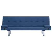 Divano Letto con Due Cuscino in Poliestere Blu 282187