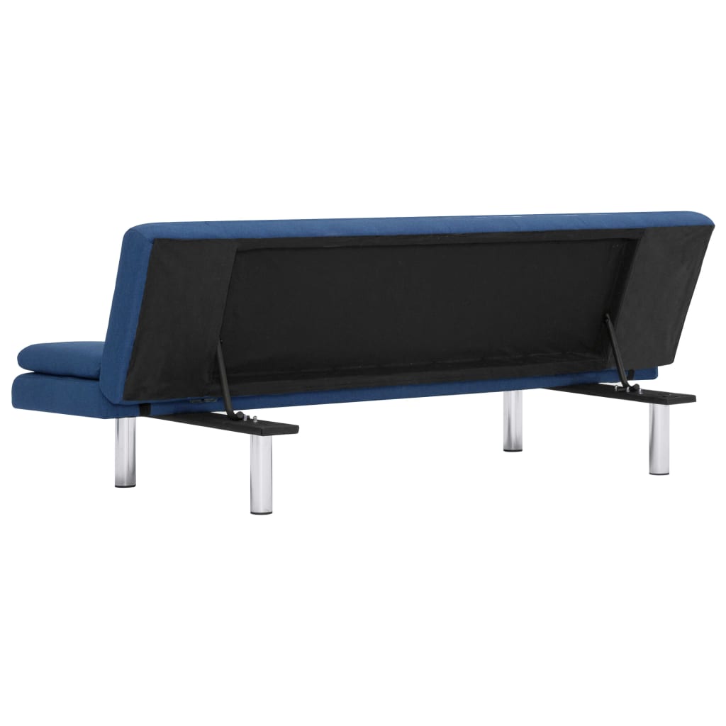 Divano Letto con Due Cuscino in Poliestere Blu 282187