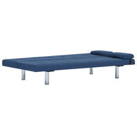 Divano Letto con Due Cuscino in Poliestere Blu 282187