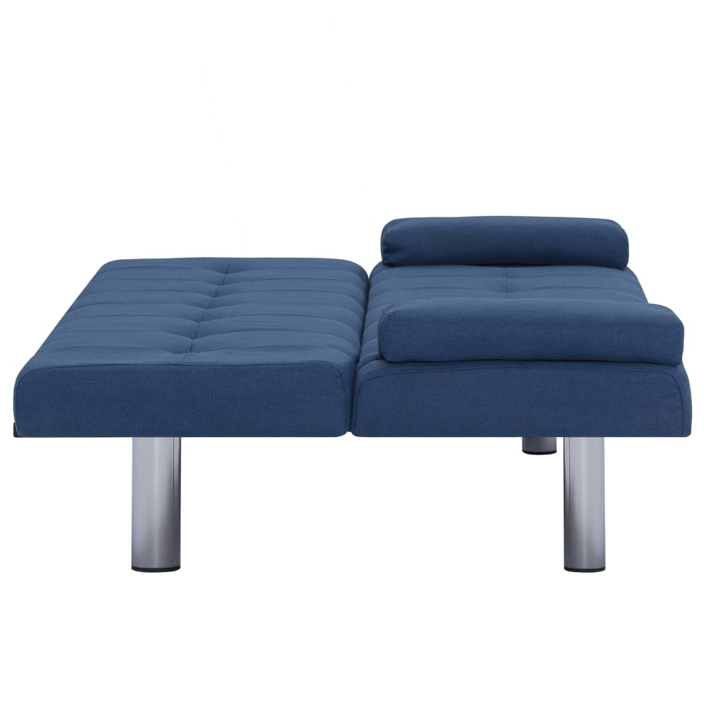 Divano Letto con Due Cuscino in Poliestere Blu 282187