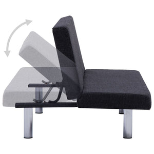 Divano Letto Grigio Scuro in Poliestere 282193