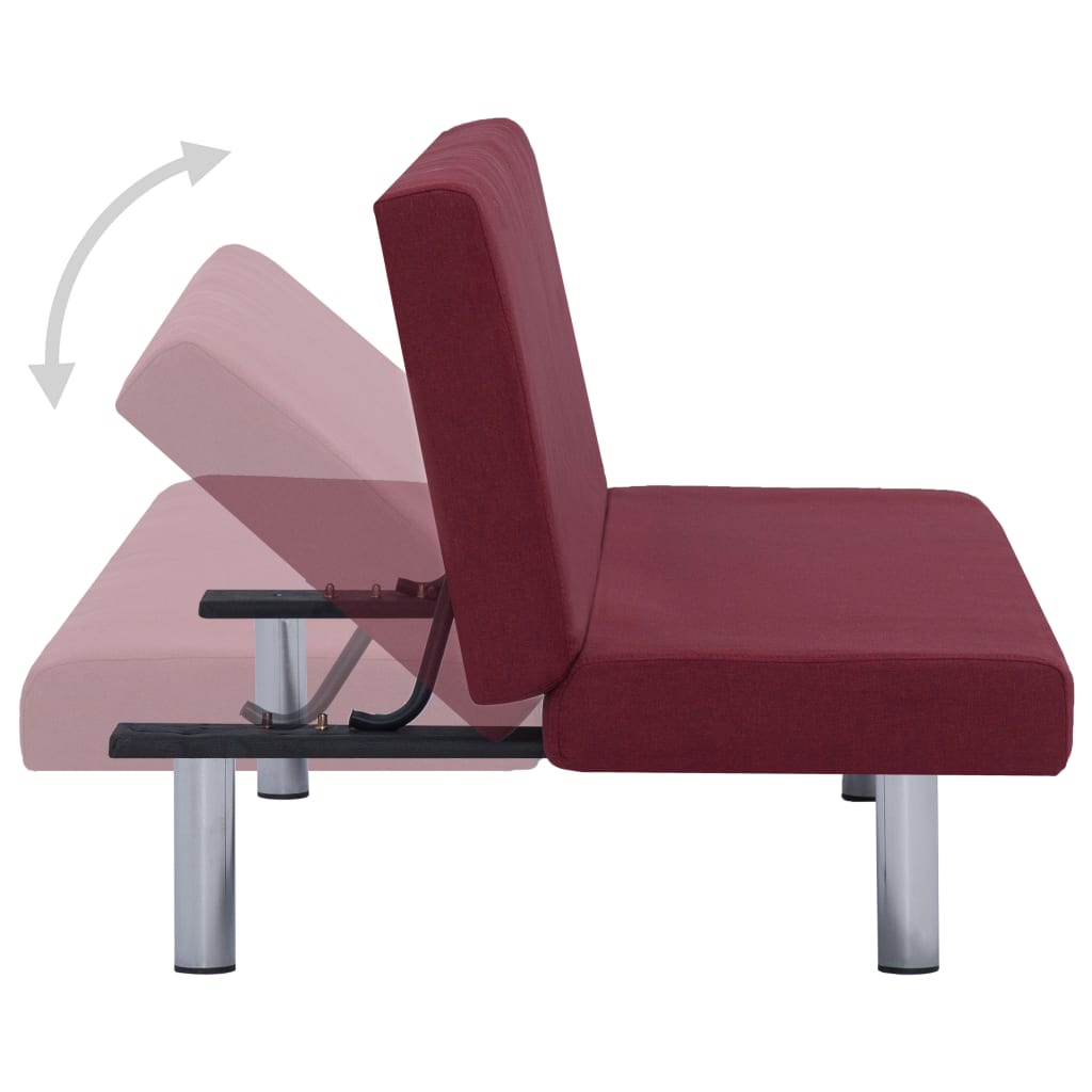 Divano Letto Rosso Vino in Poliestere 282200