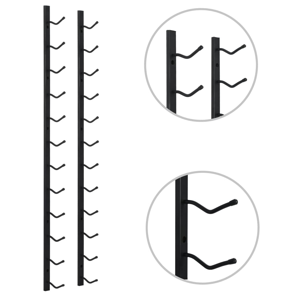 Portavini da Parete per 12 Bottiglie Nero in Ferro cod mxl 52285