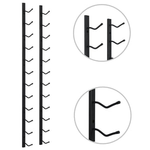 Portavini da Parete per 12 Bottiglie Nero in Ferro cod mxl 52285