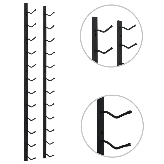 Portavini da Parete per 12 Bottiglie Nero in Ferro cod mxl 52285