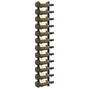 Portavini da Parete per 12 Bottiglie Nero in Ferro 282466