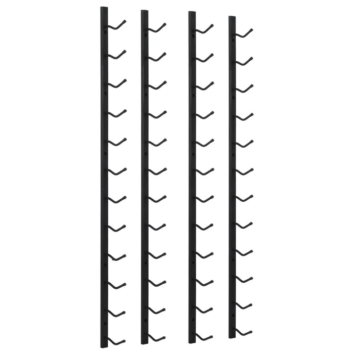 Portavini da Parete per 12 Bottiglie 2 pz Nero in Ferro cod mxl 54318