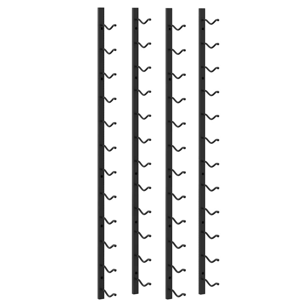 Portavini da Parete per 12 Bottiglie 2 pz Nero in Ferro 282467