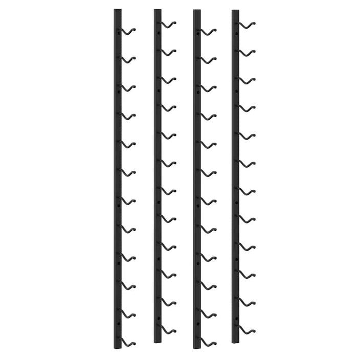 Portavini da Parete per 12 Bottiglie 2 pz Nero in Ferro 282467