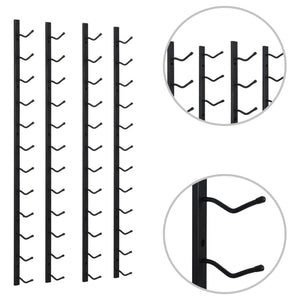 Portavini da Parete per 12 Bottiglie 2 pz Nero in Ferro cod mxl 54318
