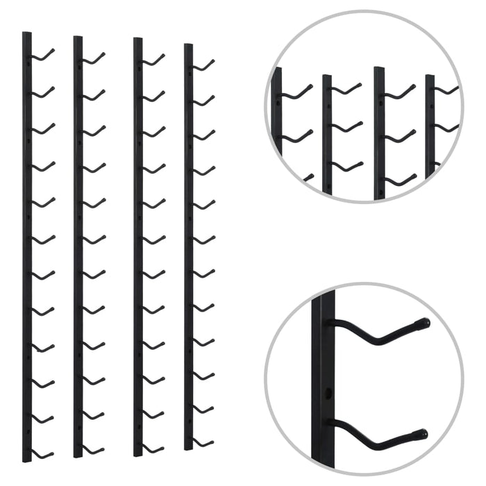 Portavini da Parete per 12 Bottiglie 2 pz Nero in Ferro cod mxl 54318