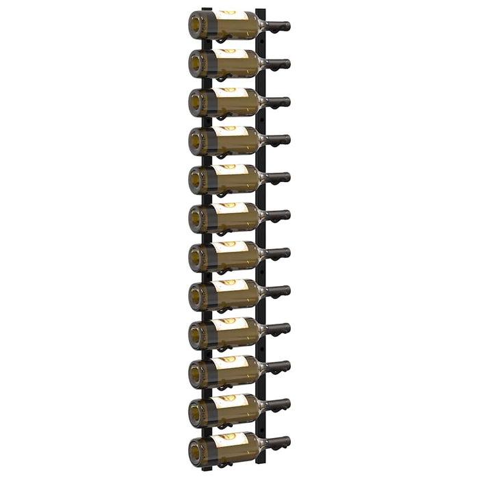 Portavini da Parete per 12 Bottiglie 2 pz Nero in Ferro 282467