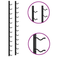 Portavini da Parete per 12 Bottiglie 2 pz Nero in Ferro 282467