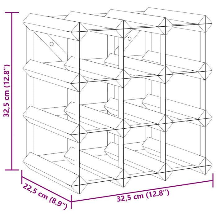 Portavini da 12 Bottiglie in Legno Massello di Pino 282468
