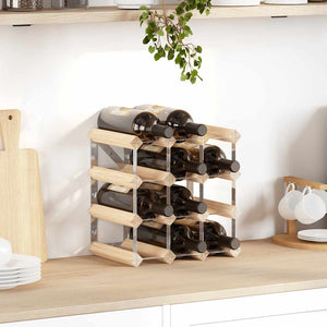 Portavini da 12 Bottiglie in Legno Massello di Pino 282468