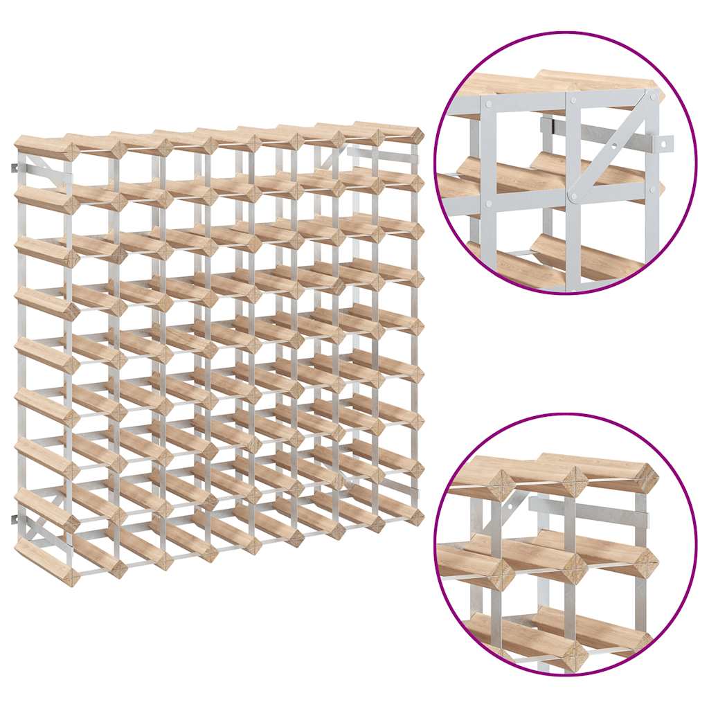 Portavini da 72 Bottiglie in Legno Massello di Pino 282471