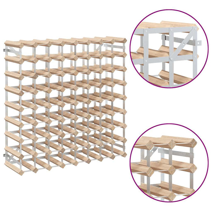 Portavini da 72 Bottiglie in Legno Massello di Pino 282471
