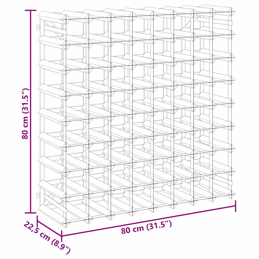 Portavini da 72 Bottiglie in Legno Massello di Pino 282471