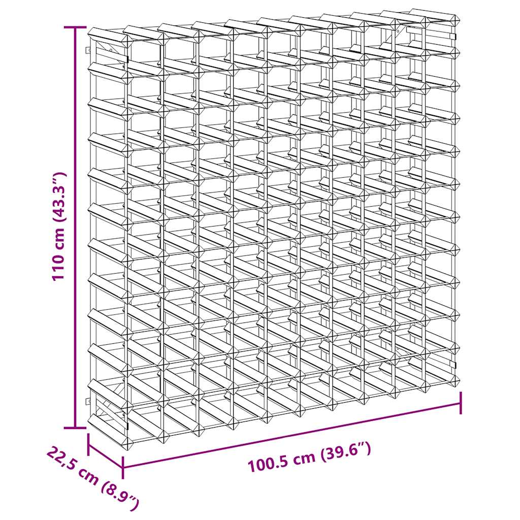 Portavini da 120 Bottiglie in Legno Massello di Pino 282472