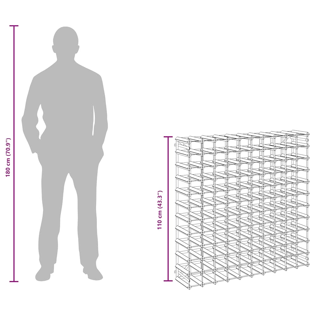 Portavini da 120 Bottiglie in Legno Massello di Pino 282472