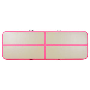Tappetino Ginnastica Gonfiabile con Pompa 300x100x10cm PVC Rosa