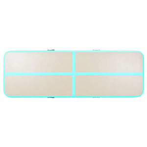 Tappetino Ginnastica Gonfiabile e Pompa 400x100x10 cm PVC Verde 91917