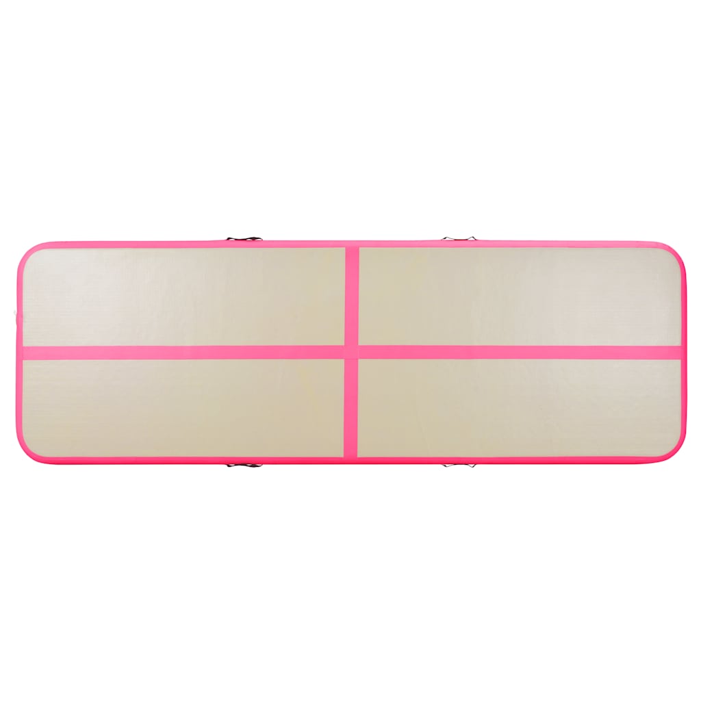 Tappetino Ginnastica Gonfiabile con Pompa 600x100x10cm PVC Rosa 91921