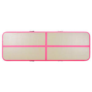 Tappetino Ginnastica Gonfiabile con Pompa 700x100x10cm PVC Rosa 91924