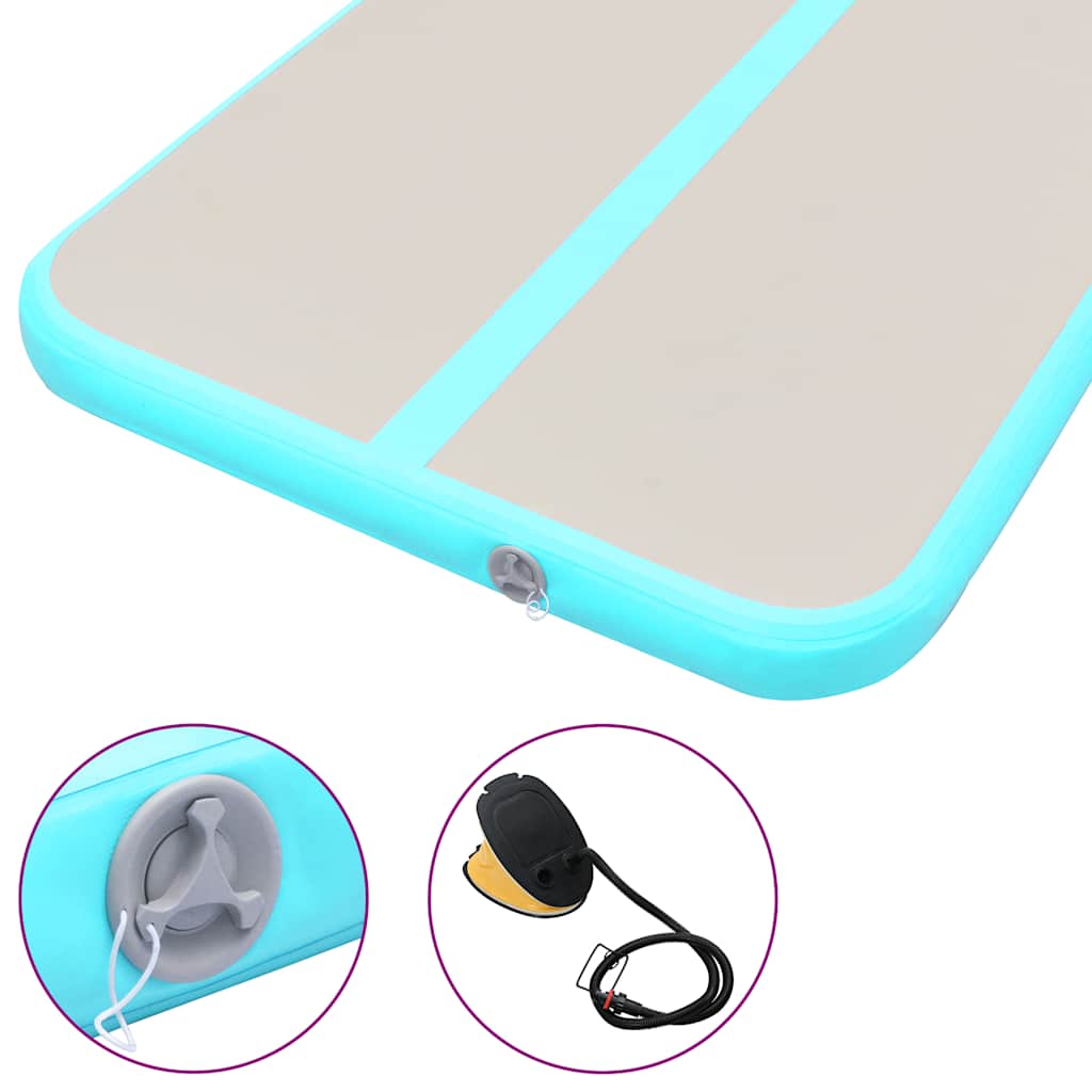 Tappetino Ginnastica Gonfiabile e Pompa 800x100x10 cm PVC Verde cod mxl 74598