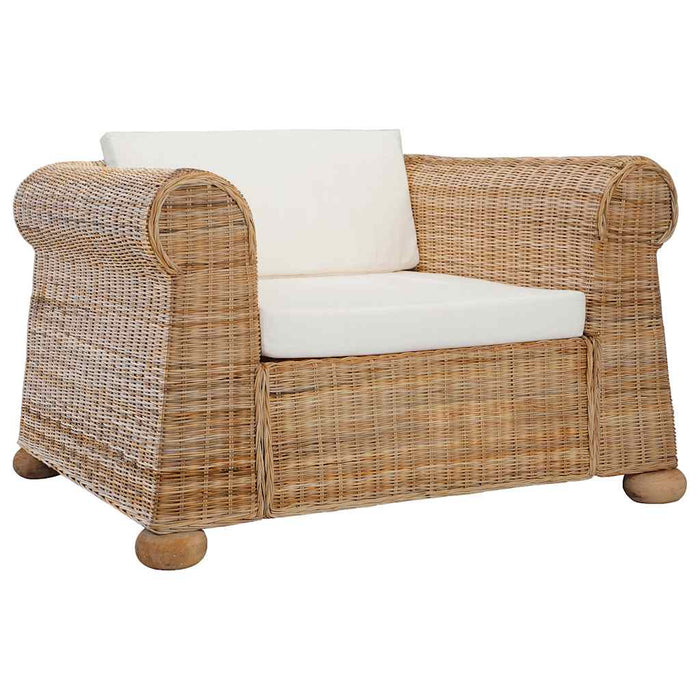 Poltrona con Cuscini in Rattan Naturale cod mxl 57978