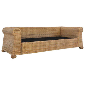 Divano a 3 Posti con Cuscini in Rattan Naturale cod mxl 6853