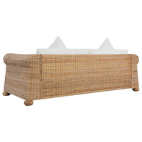Divano a 3 Posti con Cuscini in Rattan Naturale cod mxl 6853