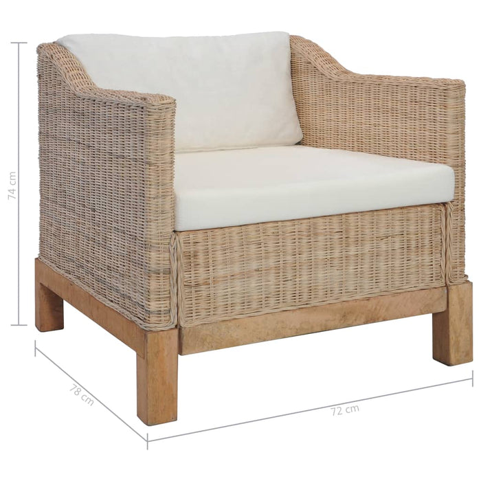 Poltrona con Cuscini in Rattan Naturale cod mxl 6268