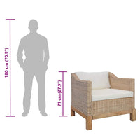 Poltrona con Cuscini in Rattan Naturale 283075