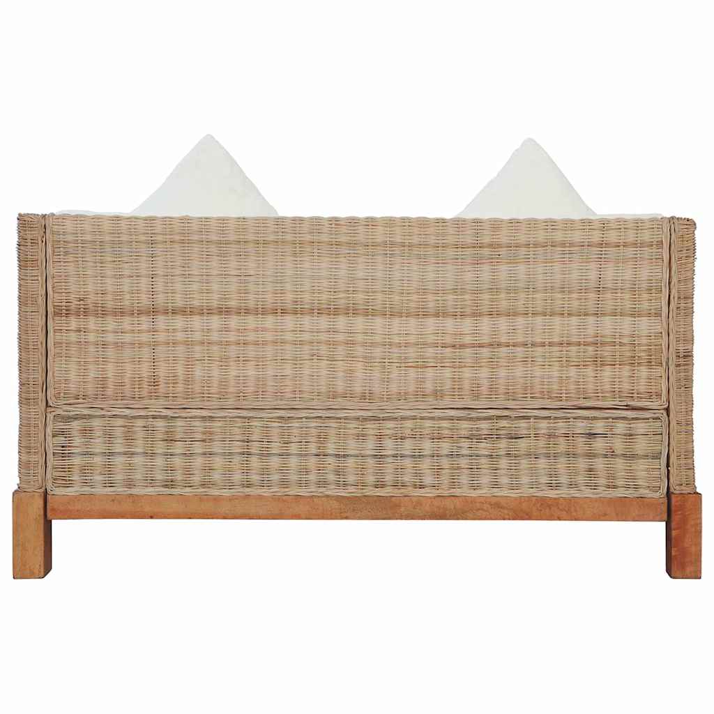 Divano a 2 Posti con Cuscini in Rattan Naturale cod mxl 6265