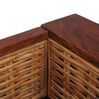 Divano a 2 Posti con Cuscini Marrone in Rattan Naturale 283079