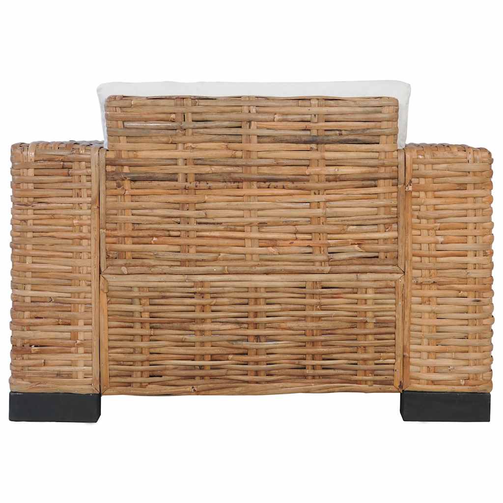 Poltrona con Cuscini in Rattan Naturale cod mxl 22704