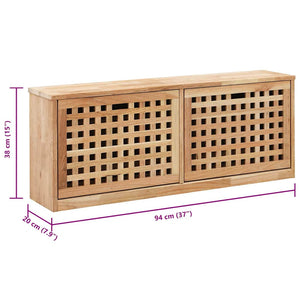 Panca con Scarpiera 94x20x38 cm in Legno Massello di Noce 247599
