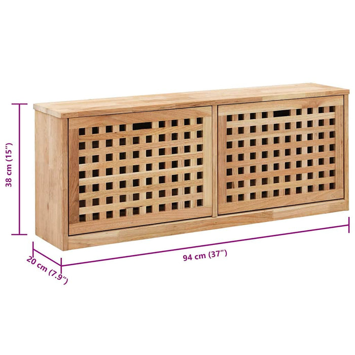 Panca con Scarpiera 94x20x38 cm in Legno Massello di Noce 247599