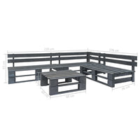 Set Salotto da Giardino 4 pz Pallet in Legno Grigio 276314