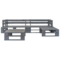 Set Divani da Giardino con Pallet 4 pz in Legno Grigio 276316
