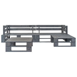 Set Divani da Giardino con Pallet 4 pz in Legno Grigio 276316