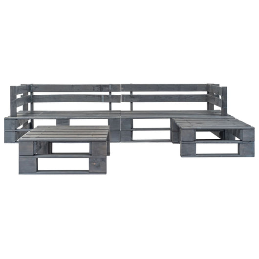 Set Divani da Giardino con Pallet 4 pz in Legno Grigio 276316